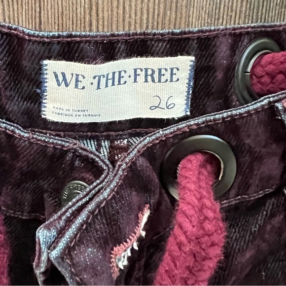 Free People Purple Moxie Flocked Cropped Velvet Pants size 26 - Picture 10 of 12